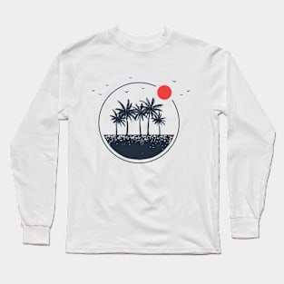 Beach. Palms. Geometric Style Long Sleeve T-Shirt